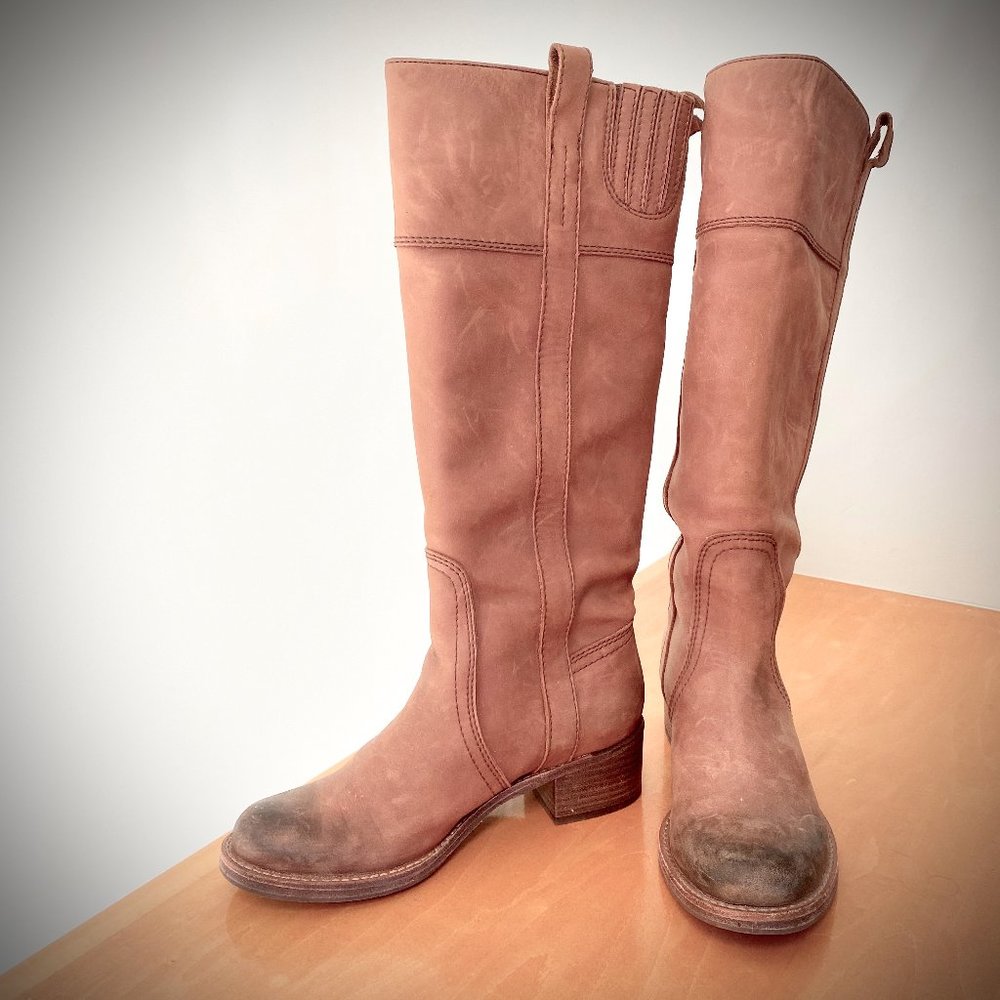 Halogen Tall Distressed Leather Riding Boot - Like New!
